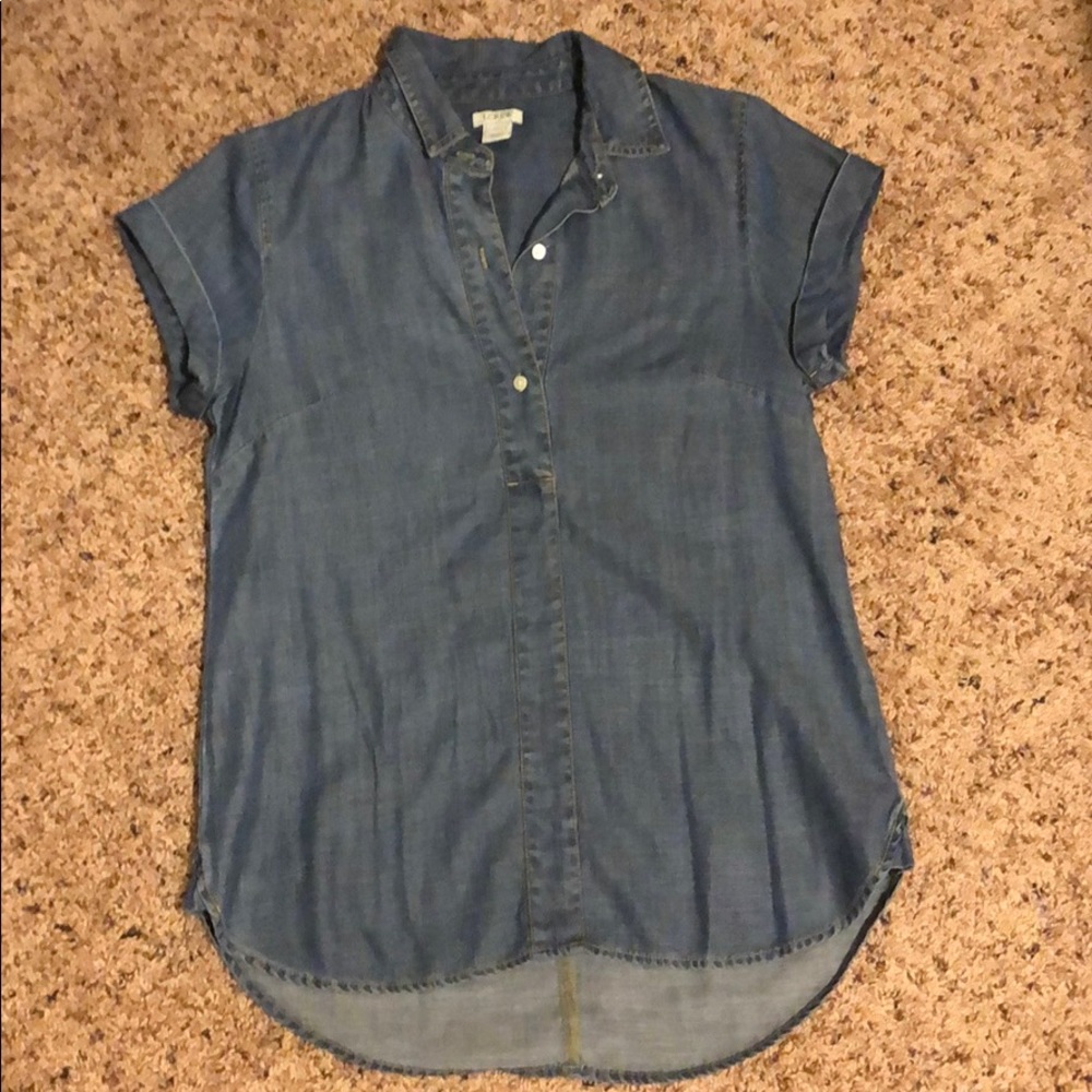 J. Crew XS Soft Chambray Popover Shirt